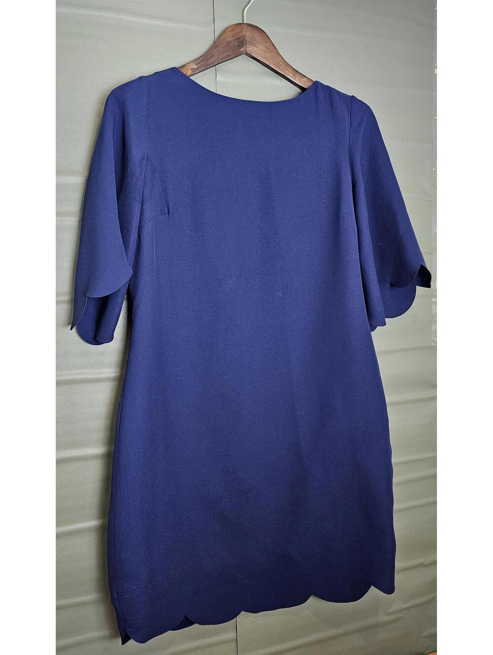 Sail to Sable Dress Navy Women Size S Scalloped